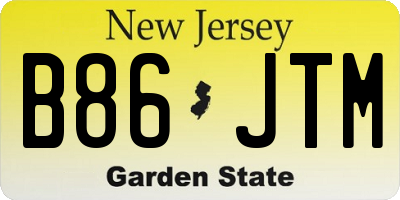 NJ license plate B86JTM