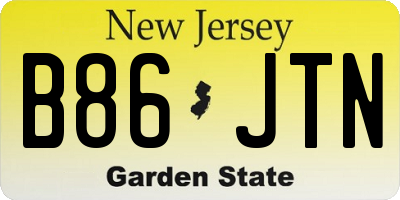 NJ license plate B86JTN