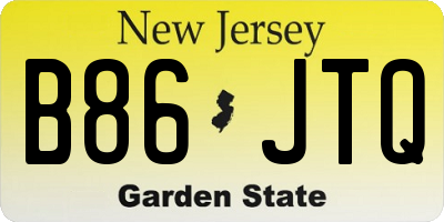 NJ license plate B86JTQ