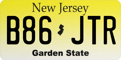 NJ license plate B86JTR