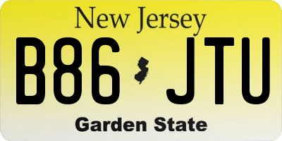 NJ license plate B86JTU