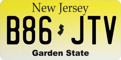 NJ license plate B86JTV