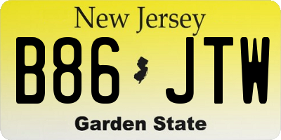 NJ license plate B86JTW