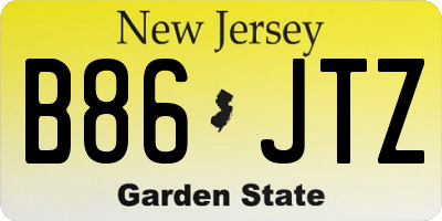 NJ license plate B86JTZ