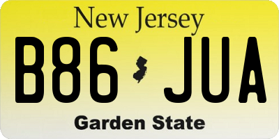 NJ license plate B86JUA