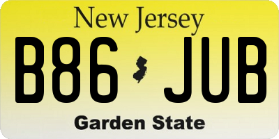 NJ license plate B86JUB
