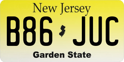NJ license plate B86JUC