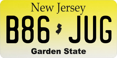NJ license plate B86JUG