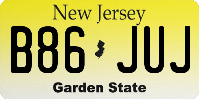 NJ license plate B86JUJ