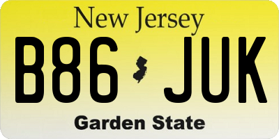 NJ license plate B86JUK