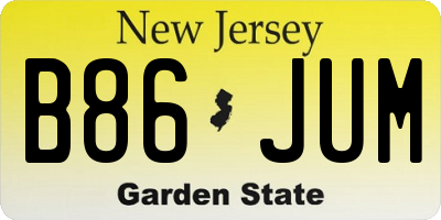 NJ license plate B86JUM
