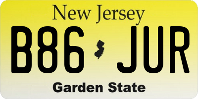 NJ license plate B86JUR