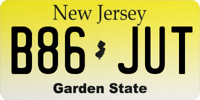 NJ license plate B86JUT