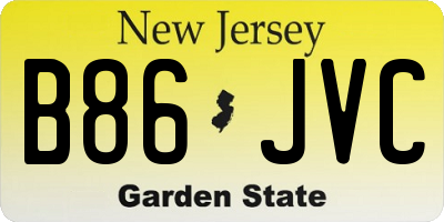 NJ license plate B86JVC