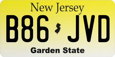NJ license plate B86JVD