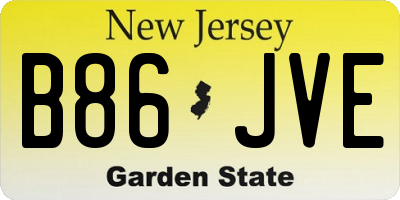NJ license plate B86JVE
