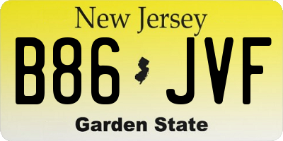 NJ license plate B86JVF