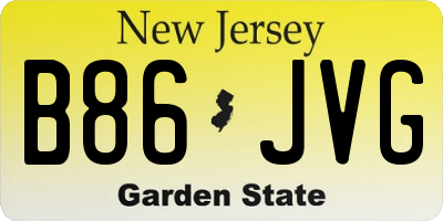NJ license plate B86JVG