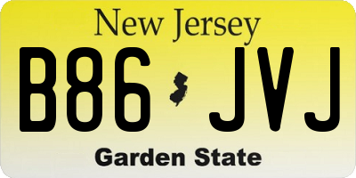 NJ license plate B86JVJ