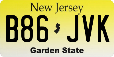 NJ license plate B86JVK