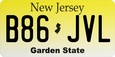 NJ license plate B86JVL