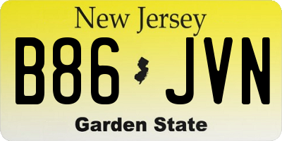NJ license plate B86JVN