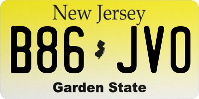 NJ license plate B86JVO