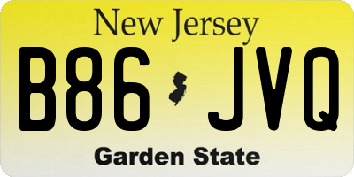 NJ license plate B86JVQ