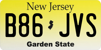 NJ license plate B86JVS