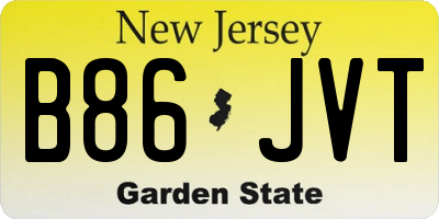 NJ license plate B86JVT