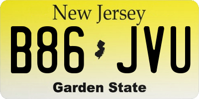 NJ license plate B86JVU