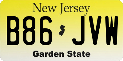 NJ license plate B86JVW