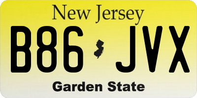 NJ license plate B86JVX