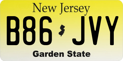 NJ license plate B86JVY