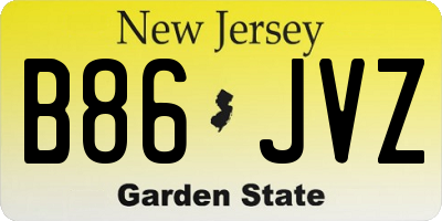 NJ license plate B86JVZ