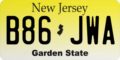 NJ license plate B86JWA