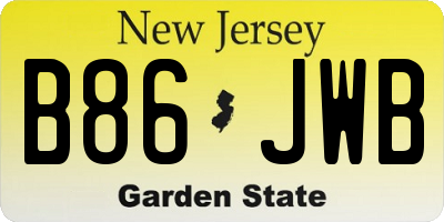 NJ license plate B86JWB