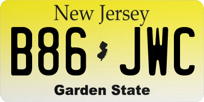 NJ license plate B86JWC