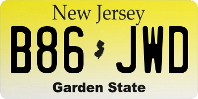 NJ license plate B86JWD