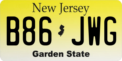 NJ license plate B86JWG