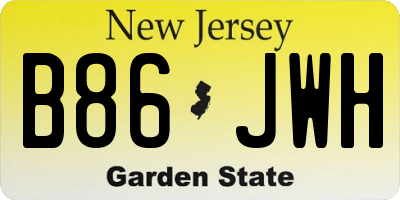 NJ license plate B86JWH