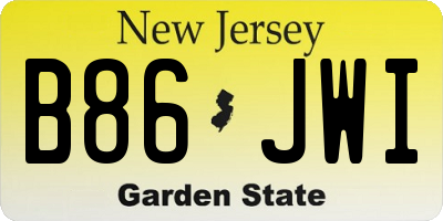 NJ license plate B86JWI