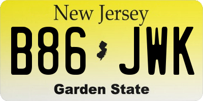 NJ license plate B86JWK