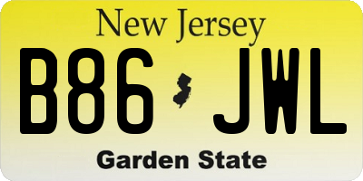 NJ license plate B86JWL