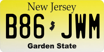 NJ license plate B86JWM