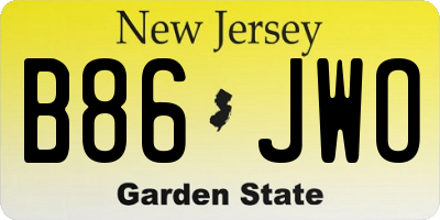 NJ license plate B86JWO
