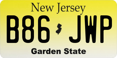 NJ license plate B86JWP