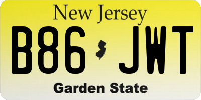NJ license plate B86JWT