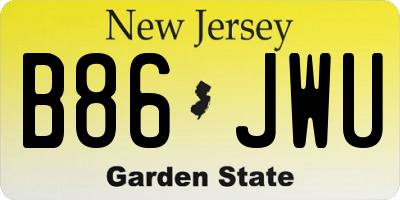 NJ license plate B86JWU