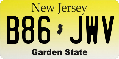 NJ license plate B86JWV